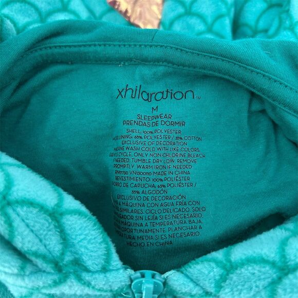 Xhilaration Dragon Onesie Pajamas Green Hooded Fantasy Costume, size M - Picture 11 of 11